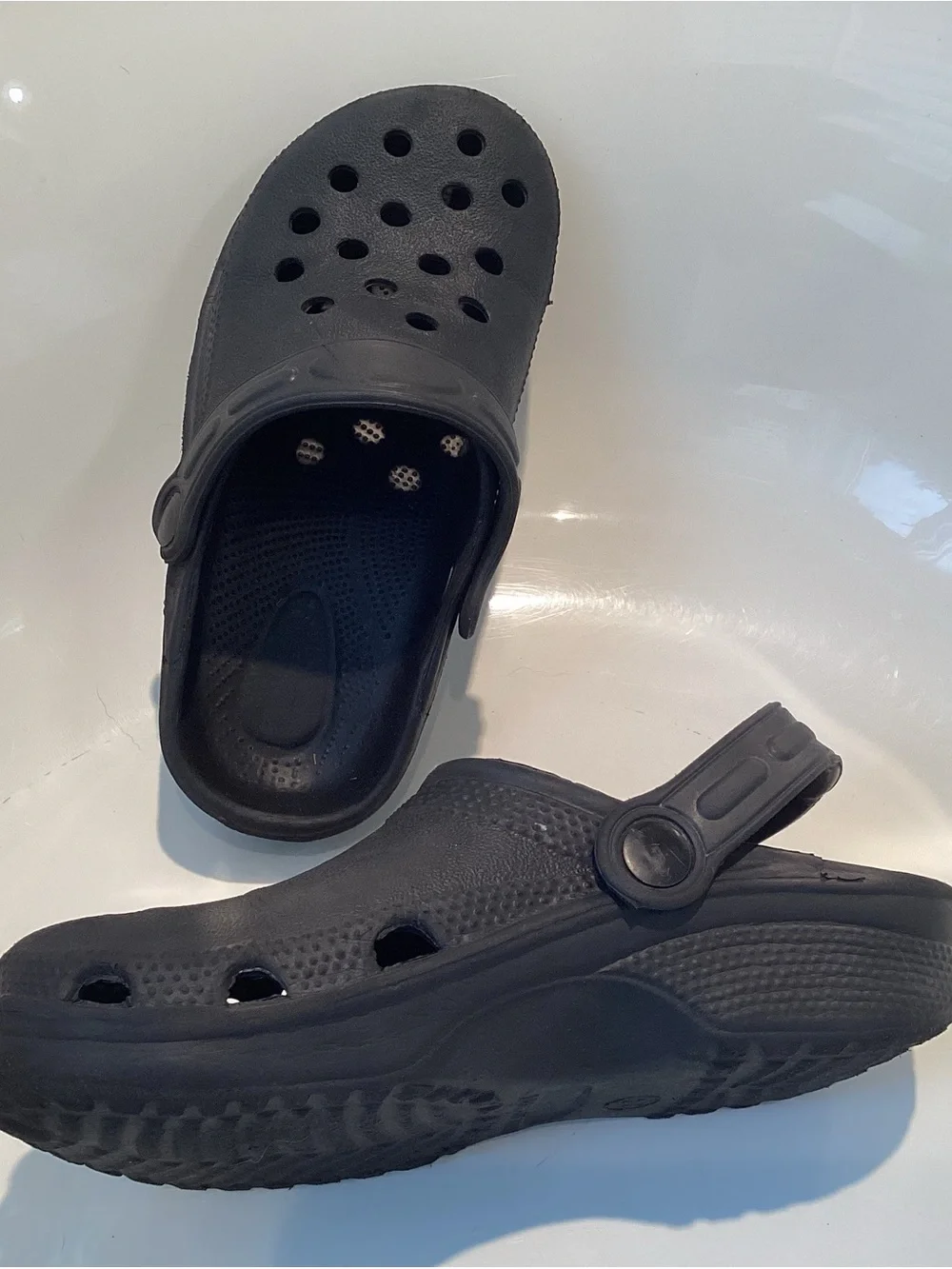 Kids Black Slip-On Comfort Clogs with Heel Strap